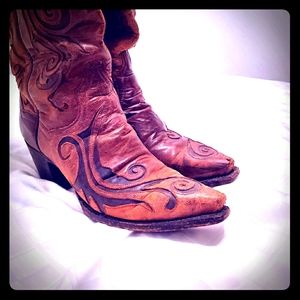 DanPost Womens Western Scroll Boots - 7.5